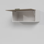 Armário Aéreo Porta Basculante 80cm Puxador 150cm Ipanema CabeCasa MadeiraOriginals Fendi Trama/Branco