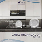 Canal Úmido Organizador Escorredor 90 cm Aço Inox 304 5 Módulos Tubrax UAC0001-N
