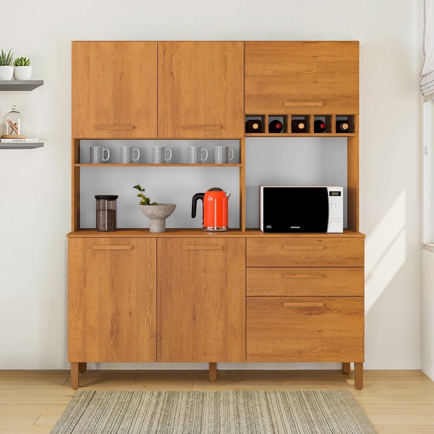 Armário de Cozinha Athenas 6 Portas 2 Gavetas 100% MDF Yescasa