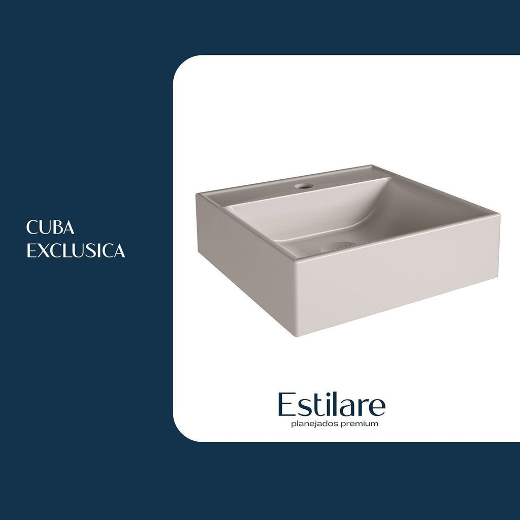 Armário Espelheira para Banheiro Athlone Estilare 3 Portas com Prateleira 76cm Bege/Nude