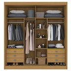 Guarda-Roupa Casal 2 Portas 6 Gavetas D Doro Coliseu 100% MDF Marrom/Cinamomo/Off White