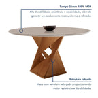 Conjunto Sala de Jantar Mesa Redonda Tampo MDF com 4 Cadeiras Barcelona Yescasa