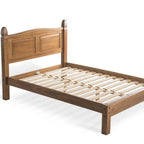 Cama Queen Retrô Madeira Maciça Pinus Corona Movezen Nogueira Claro 167cm