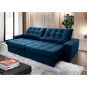 Sofá Retrátil e Reclinável Zurique 2,50m Suede Velut com Molas no Assento King House