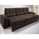 Sofá com Porta Copos e Carregador USB Eureka Velosuede Assento Retrátil e Reclinável NETSOFAS