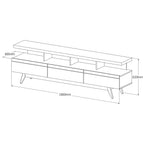 Rack com Painel Sala de Estar Vivare para TV até 72 Polegadas 180cm 3 Gavetas Giga Moveis Off White/Nature