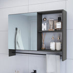 Conjunto para Banheiro Gabinete Suspenso com Cuba e Espelheira Prodecor CJ8050.20 60cm Preto/Mel/Grafite