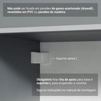 Armário de Cozinha Completa Suspenso 300cm Cinza Nimes Madesa 07