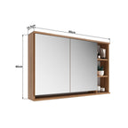 Armário Espelheira para Banheiro DJD Móveis EP400 2 Portas 90cm Mel
