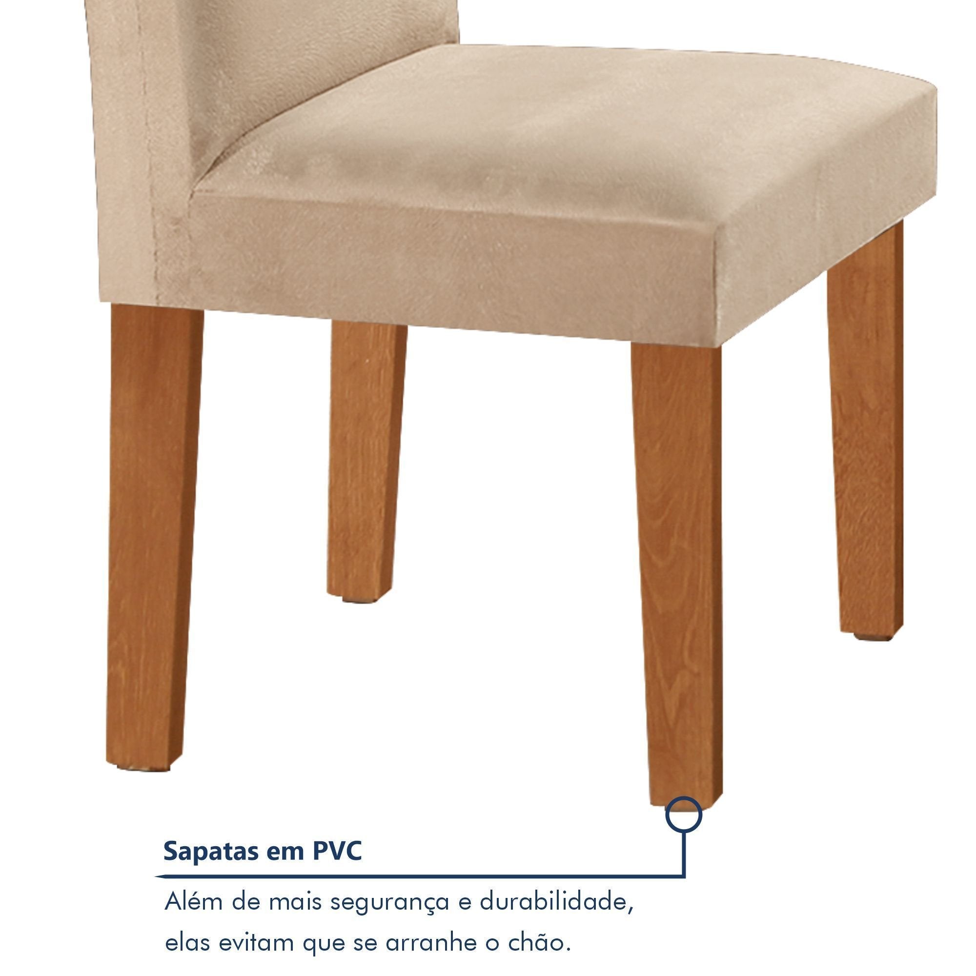 Conjunto Sala de Jantar Mesa Tampo Dakota Plus 160x80cm com 6 Cadeiras Luisa Yescasa