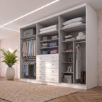 Guarda-Roupa Casal 6 Portas 4 Gavetas Nova York Espresso Móveis 100% MDF/MDP Branco