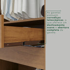 Guarda-Roupa Casal 6 Portas 2 Gavetas França Espresso Móveis MDP Off White/Cinamomo