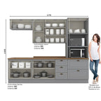 Cozinha Completa Modulada 5 Peças Emily Cinza/Nature Espresso Móveis