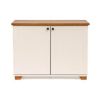 Conjunto Sala de Estar 3 Peças Rack, Cristaleira e Armário Madeira Maciça Ananda CabeCasa Off White/Mel