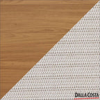 Conjunto de Jantar Mesa Redonda MDF 4 Cadeiras Tela Palha Freijó Off White Cesare Claro Dalla Costa