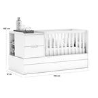 Berço Laqueado 100% MDF Formare com Gavetas e Nicho Off White/Freijó 61510 Matic