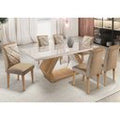 Conjunto Mesa de Jantar Alvorada 180 cm com 6 Cadeiras Melissa MDF Vidro Rufato