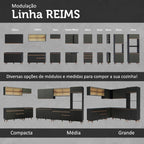 Cozinha Completa Reims 330cm Madesa 5 Peças com Balcão e Tampo