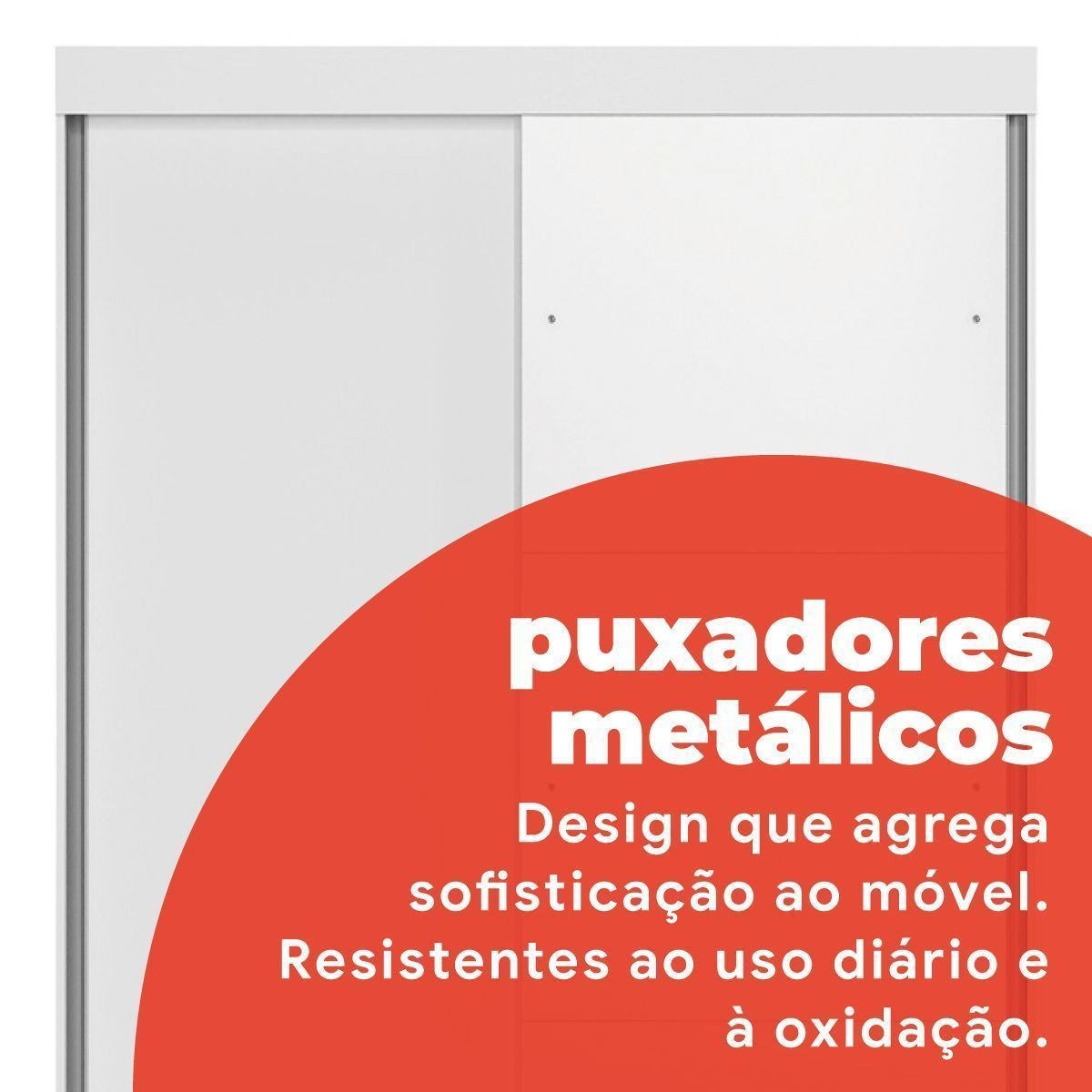 Guarda-Roupa Solteiro Peônia Yescasa 2 Portas de Correr com Espelho 2 Gavetas MDP Branco