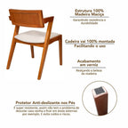 Conjunto Sala de Jantar Mesa Verona Tampo Vidro e MDF com 4 Cadeiras Ímola Authentic Off White Espresso Móveis