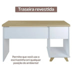 Kit Escritório Completo 2 Pessoas 2 Peças Escrivaninha Sky Retrô Espresso Móveis