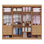 Guarda-Roupa Casal 8 Portas 8 Gavetas Império D Doro 100% MDF Cinamomo/Off White