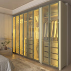 Guarda-Roupa Modulado Reflecta Innova 8 Portas 341,4cm x 240cm Mod 012 100% MDF Bege/Off White