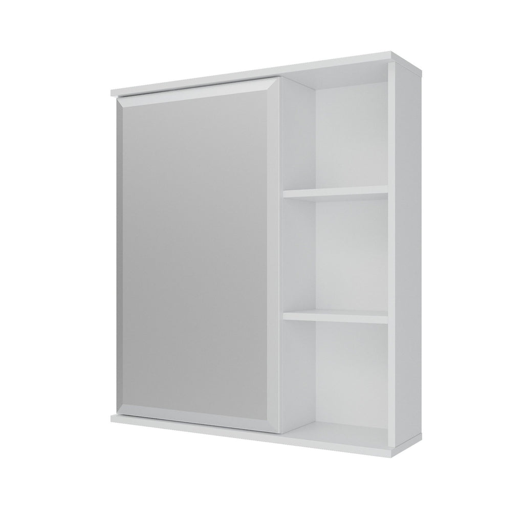 Espelheira para Banheiro MGM Móveis Treviso 1 Porta 3 Prateleiras 55,8cm Branco