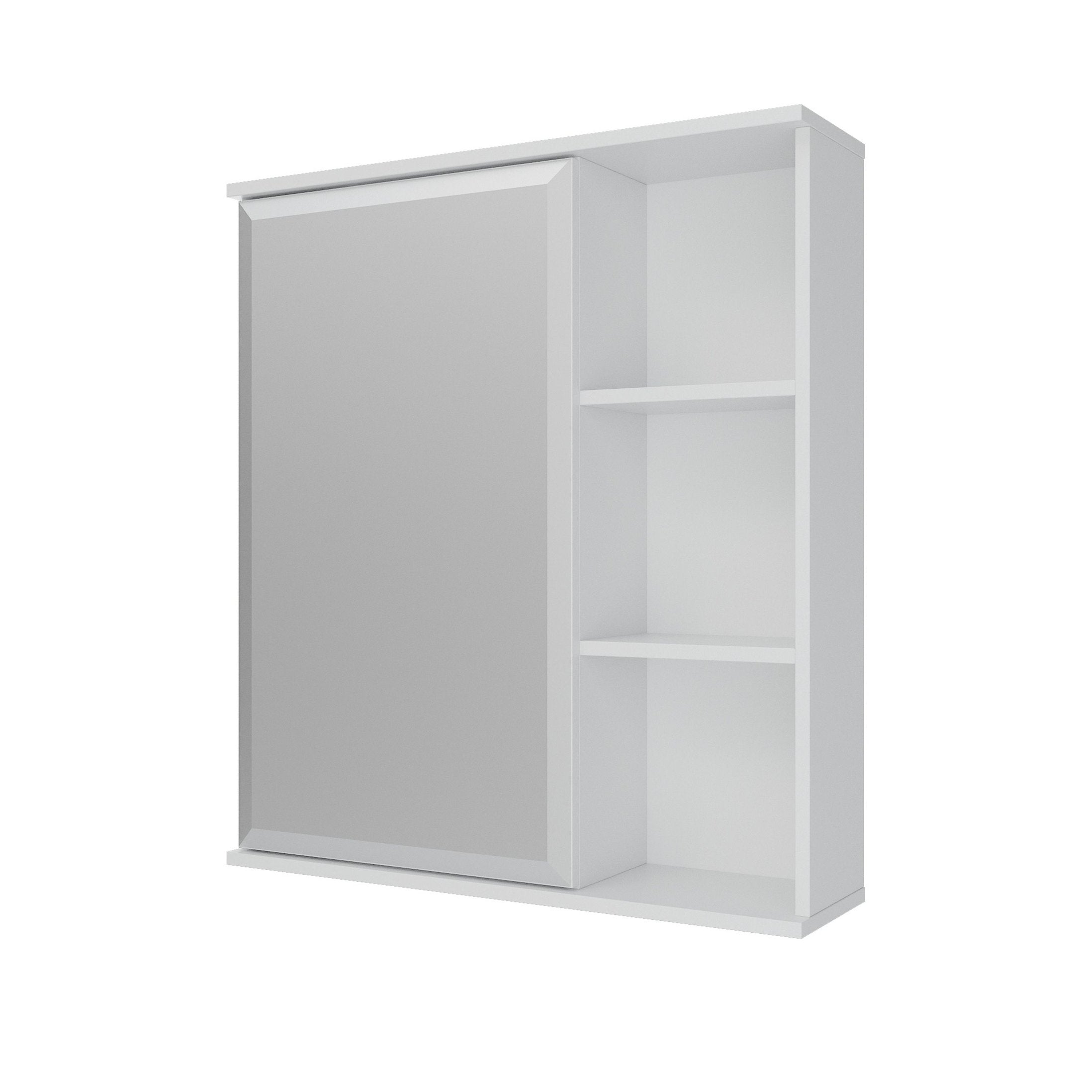Espelheira para Banheiro MGM Móveis Treviso 1 Porta 3 Prateleiras 55,8cm Branco