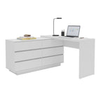Escrivaninha em L ou Reta Oring 6 Gavetas 230cm CabeCasa MadeiraOriginals