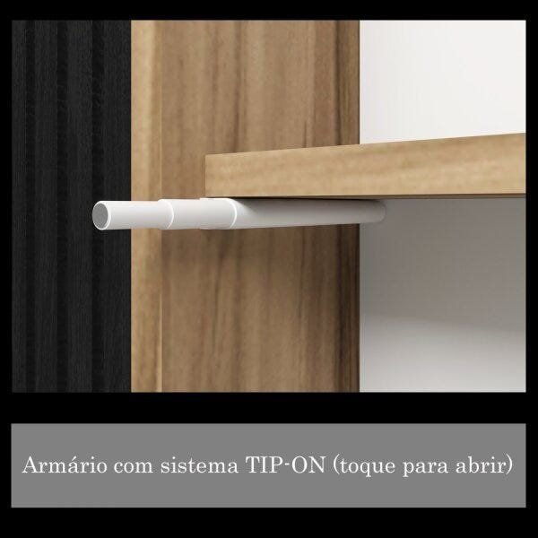 Armário Aéreo para Banheiro 1 Porta com Espelho Gael Móveis Bosi 54,9cm Nogal/Branco