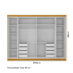 Guarda-Roupa Casal 6 Portas 8 Gavetas Reflecta Cumaru Yescasa 100% MDF Marrom/Marrom