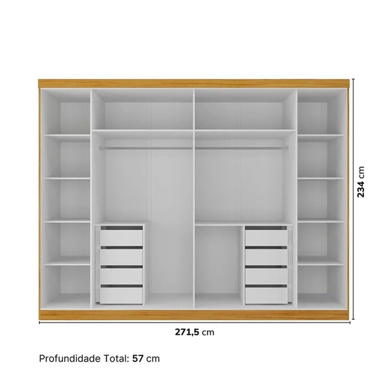 Guarda-Roupa Casal 6 Portas Reflecta Cumaru Yescasa 100% MDF Marrom/Marrome