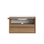 Conjunto para Banheiro Gabinete Suspenso 80cm com Cuba e Espelheira Prodecor CJ8030.20 Marrom/Mel