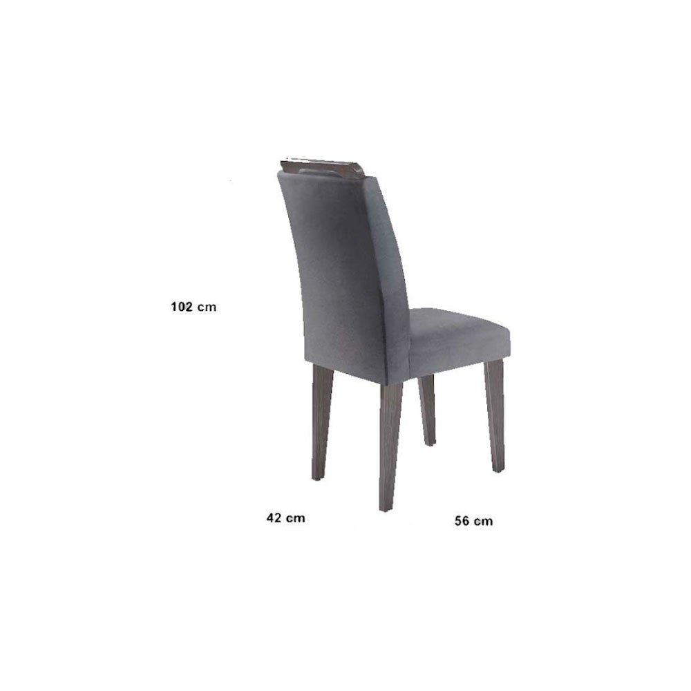 Conjunto Sala de Jantar Mesa Retangular Tampo Vidro/MDF Alvorada 180x90 com 6 Cadeiras Melissa Rufato