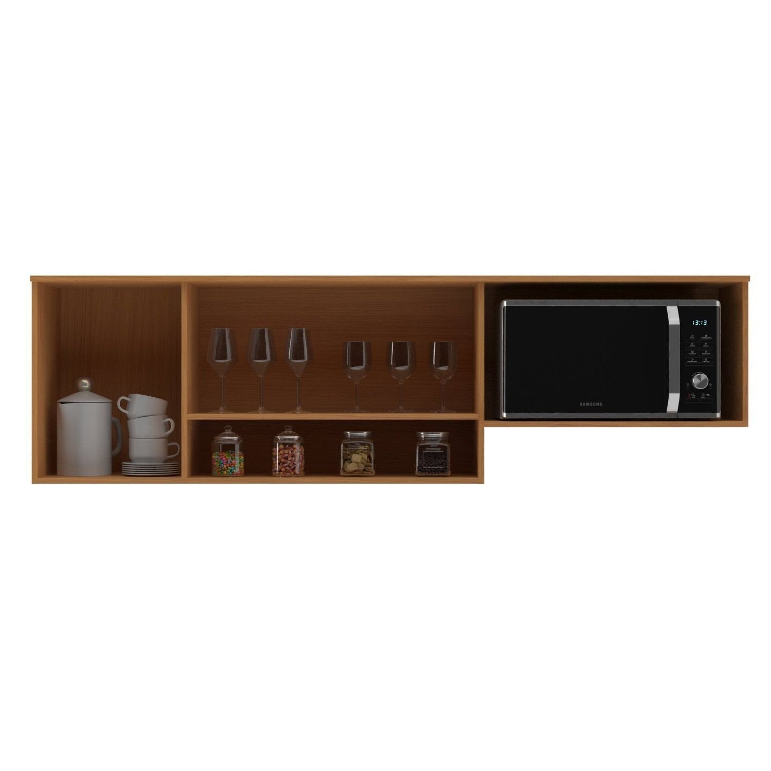 Armário Aéreo de Cozinha 190cm 2 Portas Alice Yescasa Laranja/Angelin Premium