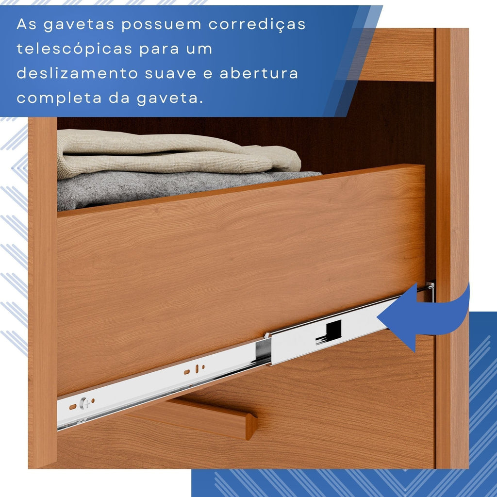 Cômoda para Quarto 8 Gavetas Diamante Espresso Móveis Marrom/Cinamomo