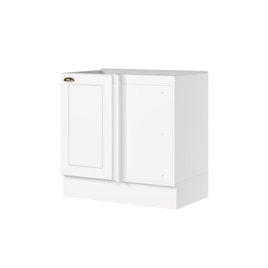 Balcão para Cozinha Canto Reto 1 Porta com Tampo Emily Espresso Móveis Branco HP