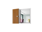 Espelheira para Banheiro Móveis Bechara Gênova 1 Porta 2 Prateleiras 57,2cm Branco/Ripado