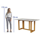 Conjunto Sala de Jantar Filadélfia 6 Cadeiras Tampo de Vidro Madeira Maciça Cerejeira/Palha Móveis Meneghetti 971508