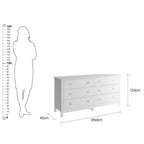 Cômoda para Quarto 6 Gavetas 149,8cm x 72,8cm Branco Ditália Móveis