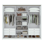 Guarda-Roupa Casal 3 Portas de Correr 6 Gavetas 270cm Spazio Yescasa 100% MDF Branco