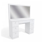 Penteadeira Espelhada 7 Gavetas 117,7cm x 142,5cm Ditália Móveis Branco