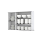 Armário Aéreo 3 Portas 120cm Emily Espresso Móveis Branco/HP