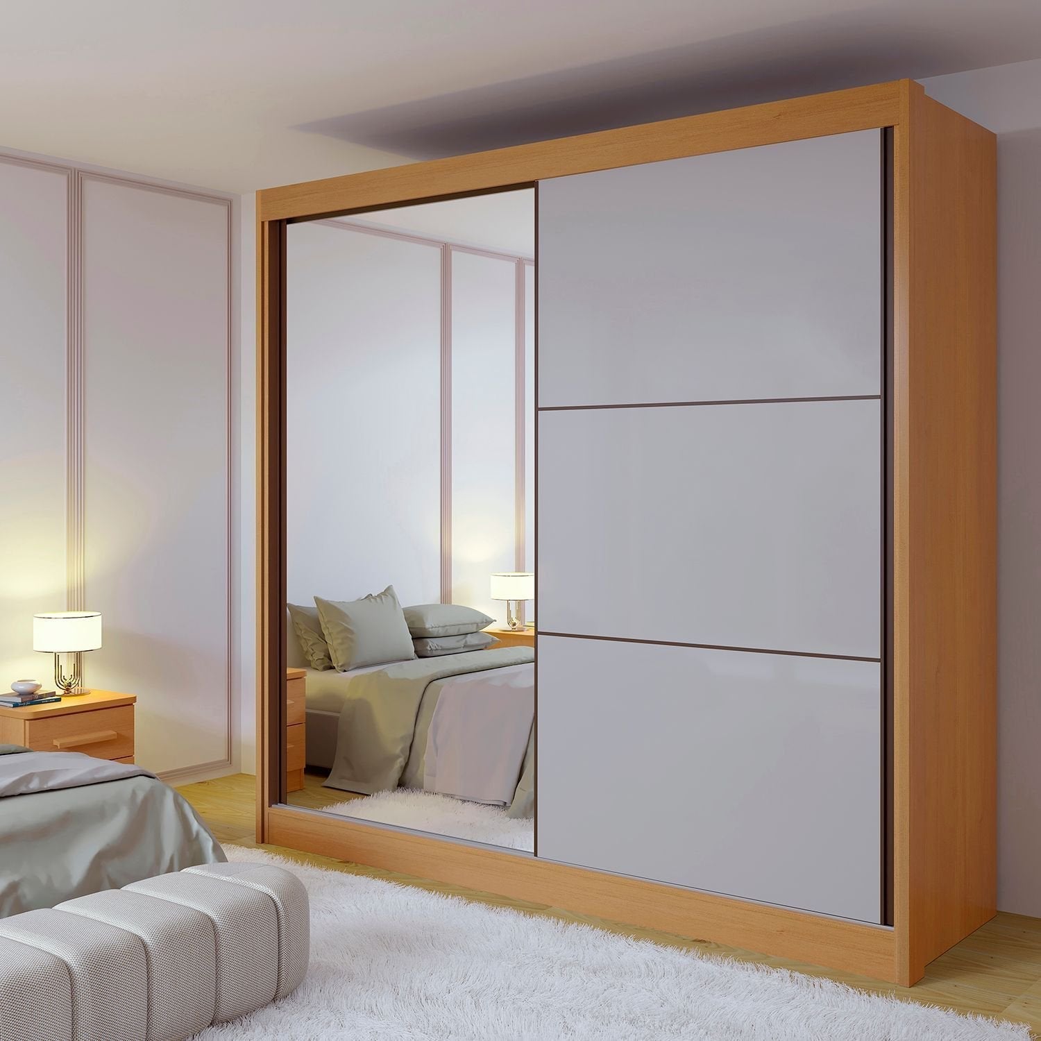 Guarda-Roupa Casal Coliseu 2 Portas 6 Gavetas 100% MDF D Doro