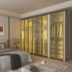 Guarda-Roupa Modulado Reflecta Innova 8 Portas 341,4cm x 240cm Mod 012 100% MDF Bege/Off White