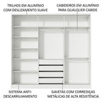 Guarda-Roupa Casal 100% MDF Madesa Zurique 3 Portas de Correr com Espelho