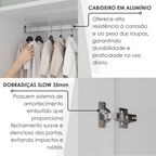 Conjunto Infantil Guarda-Roupa 6 Portas e Cômoda 8 Gavetas Lizz Vicenza MDF Casa D