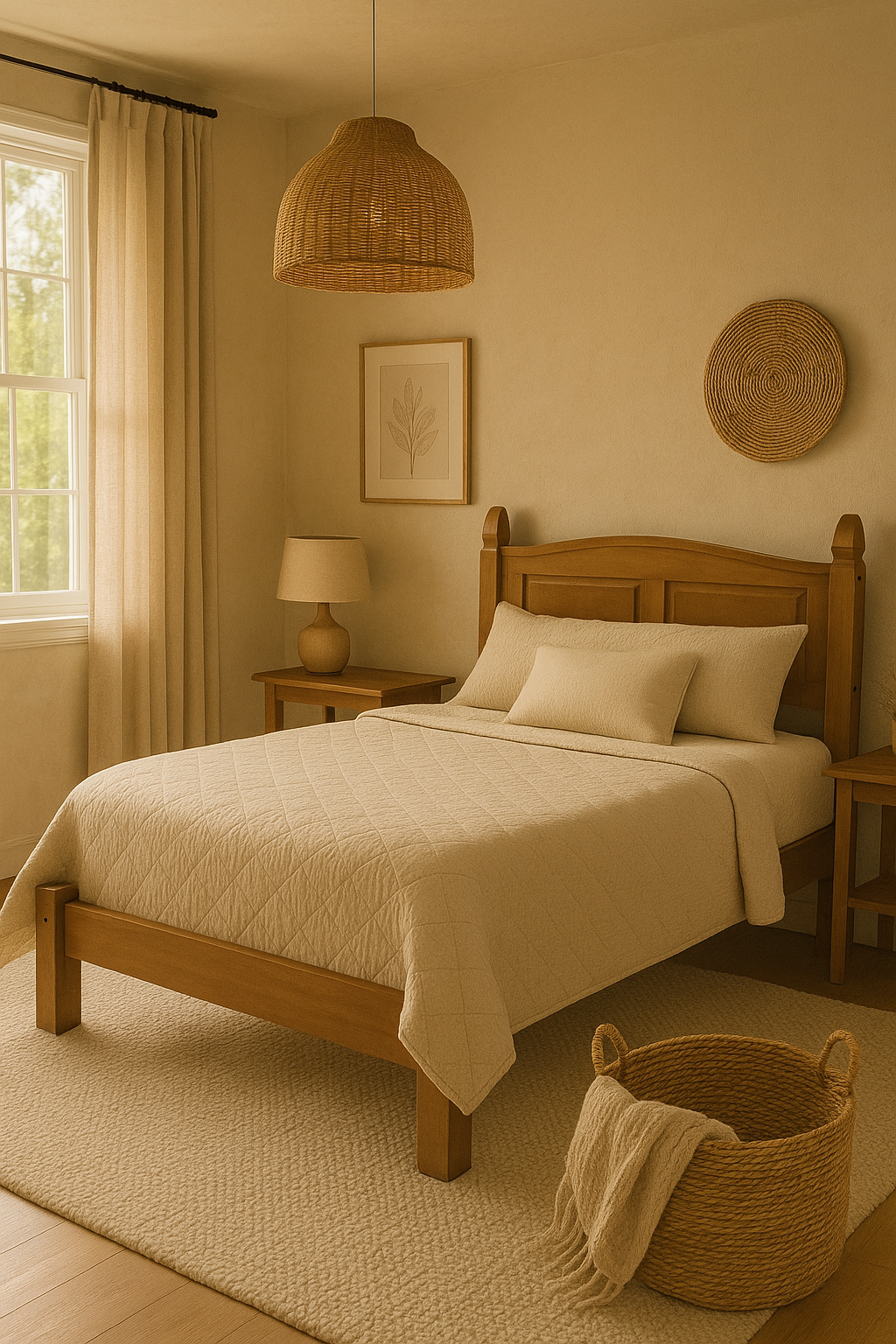 Cama Queen Retrô Madeira Maciça Pinus Corona Movezen Nogueira Claro 167cm