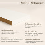 Guarda-Roupa Solteiro 2 Portas 1 Espelho 100% MDF Geneve RR Móveis Branco